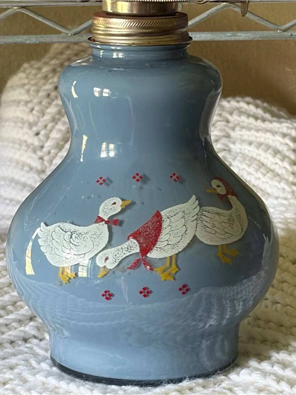 Vintage Kadaan Blue Goose Oil Lamp - Home Accents